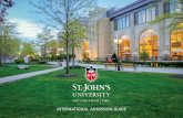 INTERNATIONAL ADMISSION GUIDE - St. John's …...Fine Arts French Global Development and Sustainability Government and Politics Graphic Design Health and Human Services –Health Services