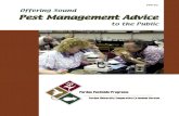 PPP-62 Offering Sound Pest Management Advice to the Public ... · Offering Sound Pest Management Advice to the Public. Fred Whitford, Coordinator, Purdue Pesticide Programs ... practical