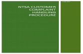 NTSA CUSTOMER COMPLAINT HANDLING PROCEDURE Customer... · A customer may complain in person, by phone, by email or in writing. Your first consideration is whether the complaint should