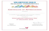 Certificate of Appreciation - Volunteering Australia …€¦ · Web viewCertificate of Appreciation Awarded to In recognition of your contribution to the community on behalf of [Your