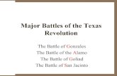 Revolution Major Battles of the Texasjtjoneshistory.weebly.com/.../major_battles_of_the_texas_revolution.pdf · Major Battles of the Texas Revolution The Battle of Gonzales The Battle