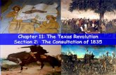 Chapter 11: The Texas Revolution Section 2: The Consultation of …staff.katyisd.org/sites/9500098/SiteCollectionDocuments... · 2014-10-24 · Chapter 11: The Texas Revolution Section