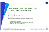 Implementing the SEEA - The Philippine Experience · 3. Piloting of PEENRA at the Regional Level (Cordillera Administrative Region • Compilation of Regional Physical and Monetary