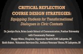 CRITICAL REFLECTION COURSE DESIGN STRATEGIES · “This is key to an intentional instructional design process.” Ash & Clayton (2009) Components Academic Material Critical Reflection