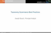 Taxonomy Governance Best Practices · The business of organized information Semantic ... edit or delete metadata fields or controlled ... terms. o Define the editorial guidelines