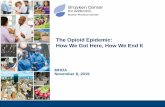 The Opioid Epidemic: How We Got Here, How We End It€¦ · 2 What were/are the major drivers of the opioid epidemic? Pre-existing conditions Pharmaceutical industry marketing tactics