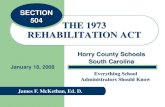 SECTION 504 THE 1973 REHABILITATION ACT - SharpSchoolhorrycountyschools.sharpschool.com/UserFiles/Servers... · • Section 504 of the 1973 Rehabilitation Act • The Education for
