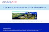 The Peru Continuous DHS Experience [OP8] · The Peru Continuous DHS Experience. DHS Occasional Papers No. 8 The Peru Continuous DHS Experience Shea O. Rutstein Ann Way ICF International