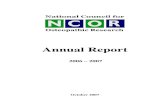 National Council for Osteopathic Research€¦ · The Role of the National Council for Osteopathic Research 3 Report from the Chair of NCOR 4 Research Officer’s Report 6 Research