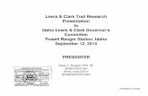 Lewis & Clark Trail Research Presentation to Idaho Lewis & Clark … · 2019-08-21 · Trails Research, Ames, Iowa. (2003) HTR Technical Report No. 01A03 Ordway’s Salmon River fishing