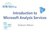 Introduction to Microsoft Analysis Services · BI Consultant Work: BI Consultant. 17 Years of experience developing data warehouse and business intelligence solutions with focus on