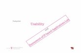 Fachgebiet Quality and Usability · 2019-01-23 · Quality and Usability Lab. Team as of 04/2014. Usability:-Klaus-Peter Engelbrecht (FC)-Patrick Ehrenbrink (UHCI)-Marc Halbrügge-Stefan