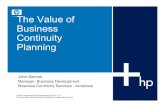 The Value of Business Continuity Planning€¦ · 4/2/2004 HP Business Continuity 15HP Business Continuity Solutions HP Business Continuity Planning Process Model HP business continuity