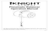 Pneumatic Balancer Operation Manual - Knight Global...KNIGHT PNEUMATIC BALANCER OPERATION MANUAL SECTION 2 INSTALLATION 5 A. Positioning and Height Minimum Installation Height If the