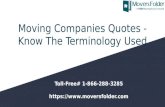 Moving Companies Quotes - Know the Terminology Used