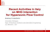 Recent Activities in Italy on MHD Interaction for ... · on MHD Interaction for Hypersonic Flow Control Andrea Cristofolini University of Bologna Dept. of Electrical, Electronic and