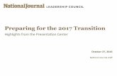Preparing for the 2017 Transition - National Journalgo.nationaljournal.com/rs/556-YEE-969/images/National... · 2017-02-08 · Preparing for the 2017 Transition Highlights from the