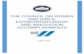 Women and Girls Entrepreneurship and Innovation...Entrepreneurship and Innovation for Women and Girls Women today make up more than 36 percent of all nonfarm U.S. business owners,