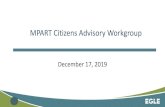 MPART Citizens Advisory Workgroup - Michigan€¦ · Study population: residents in 2 exposure groups: (1) high stratum (>70 ppt) and (2) low stratum (