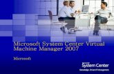 System Center Virtual Machine Manager€¦ · Leverage Skills Familiar interface, common foundation ... Manager, Service Desk, etc. 64-bit VMM Server support Physical to Virtual Conversions