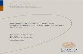 Institutional Quality, Trust and Stock-Market ... · Institutional Quality, Trust and Stock-Market Participation: Learning to Forget . Hossein Asgharian, Lu Liu and Frederik Lundtofte