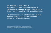 SYREC STUDY. Executive Summary · SYREC STUDY . Executive Summary . Safety and risk factors for critically ill patients . Adverse incidents and events in Intensive Care Medicine.