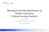 Moving From the Classroom to Online Learning: Critical ... articles/Webinars... · Presentation and Interaction Slides and Visuals Polling and Quizzing Feedback (e.g. emoticons, hands)
