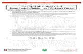 2016 WAYNE COUNTY 4-H Horse Project Guidelines / By …...¨ 2016 Wayne County 4-H Tuesday Night Summer Horse Fun Shows Information ... ¨ Wayne County Jr. Fair Horse Youth of the