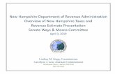 New Hampshire Department of Revenue Administration ...€¦ · 2019-04-03  · New Hampshire Department of Revenue Administration Overview of New Hampshire Taxes and Revenue Estimate