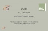 RIAA & Kiwi Wealth New Zealand Consumer Research What ... · EUROSIF, European SRI Study 2016. LAUNCH: RIAA & Kiwi Wealth New Zealand Consumer Research What issues are important to