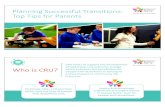 Planning Successful Transitions: Top Tips for Parents · Planning Successful Transitions: Top Tips for Parents Who is CRU? CRU exists to support the development of leadership and