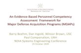 An Evidence-Based Personnel Competency Assessment ... · An Evidence-Based Personnel Competency Assessment Framework for Major Defense Acquisition Programs (MDAPs) ... – Assessment