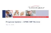 Progress Update – CPMC IMP Review · Progress Update – CPMC IMP Review May 19, 2009 . 2 Today’s Discussion ... Interviews Analysis Final Report The CPMC Institutional Master