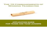 The 10 Commandments of Winning Teammates ... 2014/10/10 آ  The 10 Commandments of Winning Teammates