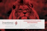 LEADERSHIP EXCELLENCE PROGRAMMES - inemmo · 4-DAY LUMINA LEARNING PRACTITIONER QUALIFICATION On successful completion, you will be awarded a Lumina Learning Practitioner Certificate