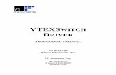 82-0117-000--MANUAL, PROGRAMMER'S, VTEX SWITCH DRIVER, … · VTEXSWITCH DRIVER PROGRAMMER’S MANUAL P/N: 82-0117-000 Released February 18th, 2014 VTI Instruments Corp. 2031 Main