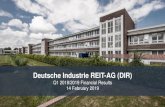 Deutsche Industrie REIT-AG (DIR) · Proforma Portfolio YTD* Key Figures Q1 2018/2019 Land Bank 1.94m sqm *based on proforma portfolio as of 14/02/2019 = including notarised properties