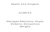 Math 151 Projectsyoung/teaching/math151/... · Math 151 Project 2/28/15 Morgan Messina, Kayla Vickers, Kenyonna Wright. PART II Addition If Suzie has 3 boxes of cereal at home and