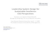 Leadership System Design for Sustainable Excellence: CEO Perspecves · 2013-12-11 · Leadership System Design for Sustainable Excellence: CEO Perspecves Business as an Agent of World