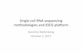 Single’cell)RNA)sequencing) methodologies)and)ESCG)plaorm) · Modified from: Picelli (2016), RNA Biology, July 21: 1-14 The STRT/C1 method mRNA RT & template switching C1-P1-T 31