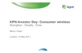 KPN Investor Day: Consumer wireless · 5/10/2011  · KPN Investor Day: Consumer wireless Strengthen - Simplify - Grow Marco Visser London, 10 May 2011. 2 Best-in-class ... services