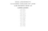 GOA UNIVERSITY G.R.KARE COLLEGE OF LAW LLB DEGREE …grkarelaw.yolasite.com/resources/Degree/D-VI-LandLaws.pdfQ2) Explain as referred in Goa, Daman and Diu Agricultural Tenancy Act,