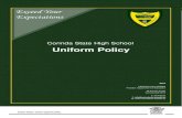 Corinda State High School Uniform Policy · Corinda State High School Uniform Policy Exceed Your Expectations zipper in the side seam for safekeeping of money and other valuable items.