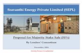 Sravanthi Energy Private Limited (SEPL) - SBI Capital Markets · 2019-10-14 · Strictly Private & Confidential Sravanthi Energy Private Limited (SEPL)- Brief Overview Special Purpose