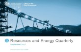 Resources and Energy Quarterly September 2017 · 2019-03-05 · Resources and Energy Quarterly September 2017 8 Figure 1.3: Resource and energy export prices Notes: The price index