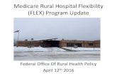Medicare Rural Hospital Flexibility (FLEX) Program Update Flex Update...– 98% of CAHs have signed MOUs with FORHP – 96% of CAHs are reporting data for at least one quarter in at