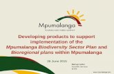 Developing products to support implementation of thebiodiversityadvisor.sanbi.org/.../11/50-Lotter-DevelopingProducts1.pdf · Review of MBCP (2006) - products • In 2011, Karine