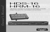 HDS-16/HRM-16 HEADPHONE DISTRIBUTION SYSTEM HDS-16 HRM … · 2019-12-19 · HDS-16/HRM-16 HEADPHONE DISTRIBUTION SYSTEM matically mute all HRM-16 sends except the channel D stereo
