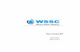 SECTION - WSSC Water · 2016-11-28 · Table of Contents WSSC STANDARD DETAILS NOVEMBER 2016 Page W-1 SECTION IV- WATER DETAILS TABLE OF CONTENTS TITLE NUMBER Method of Testing Water
