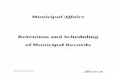 Retention and Scheduling of Municipal Records · Period In Years Statements of 12 S/O Committee Minutes P Compensation Records 10 Computer Cards 1 Contracts Files (completion of)